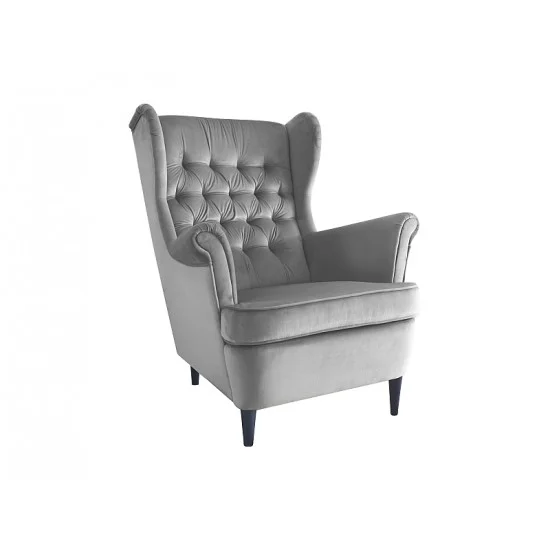 Крісло HARRY VELVET сірий BLUVEL 14 / венге HARRYV14W 1